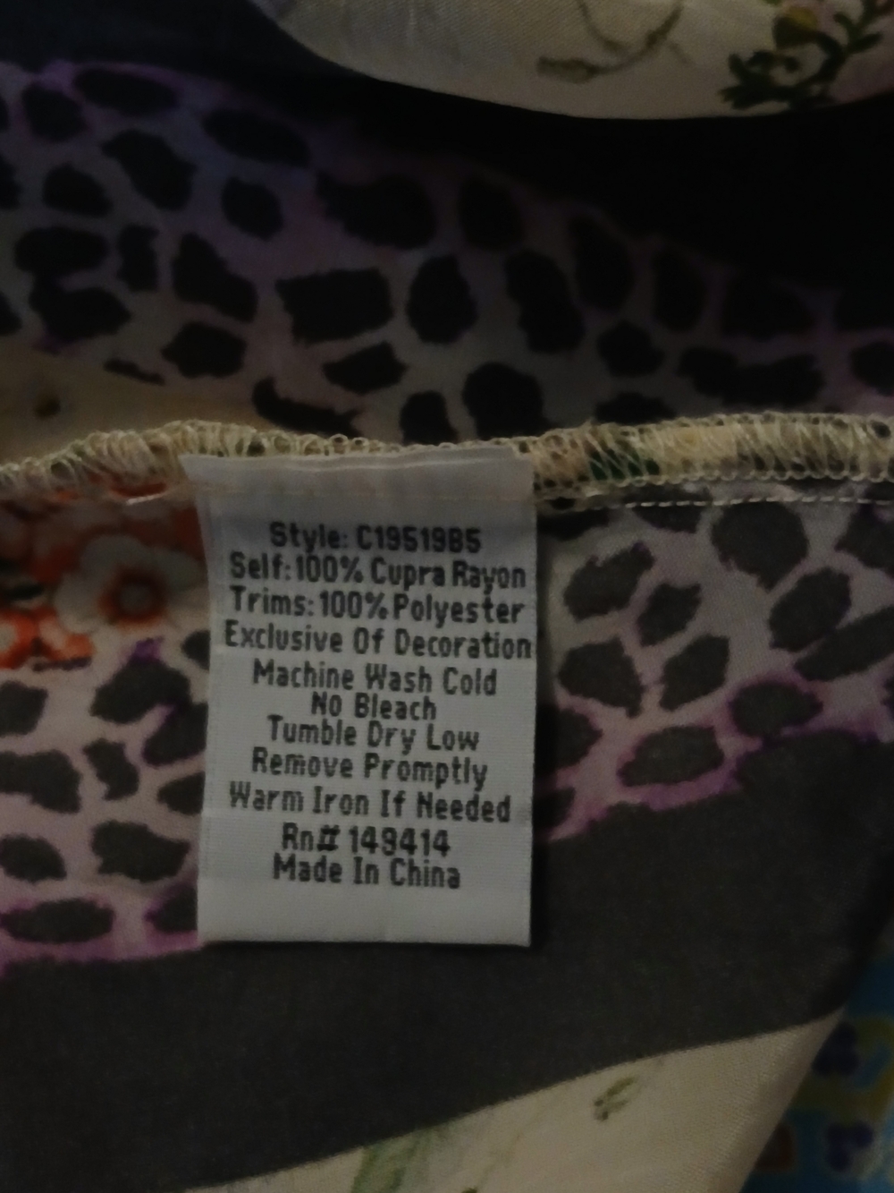 Johnny Was Turquoise Purple Multi-Color Printed V-Neck Tunic - Picture 6 of 6